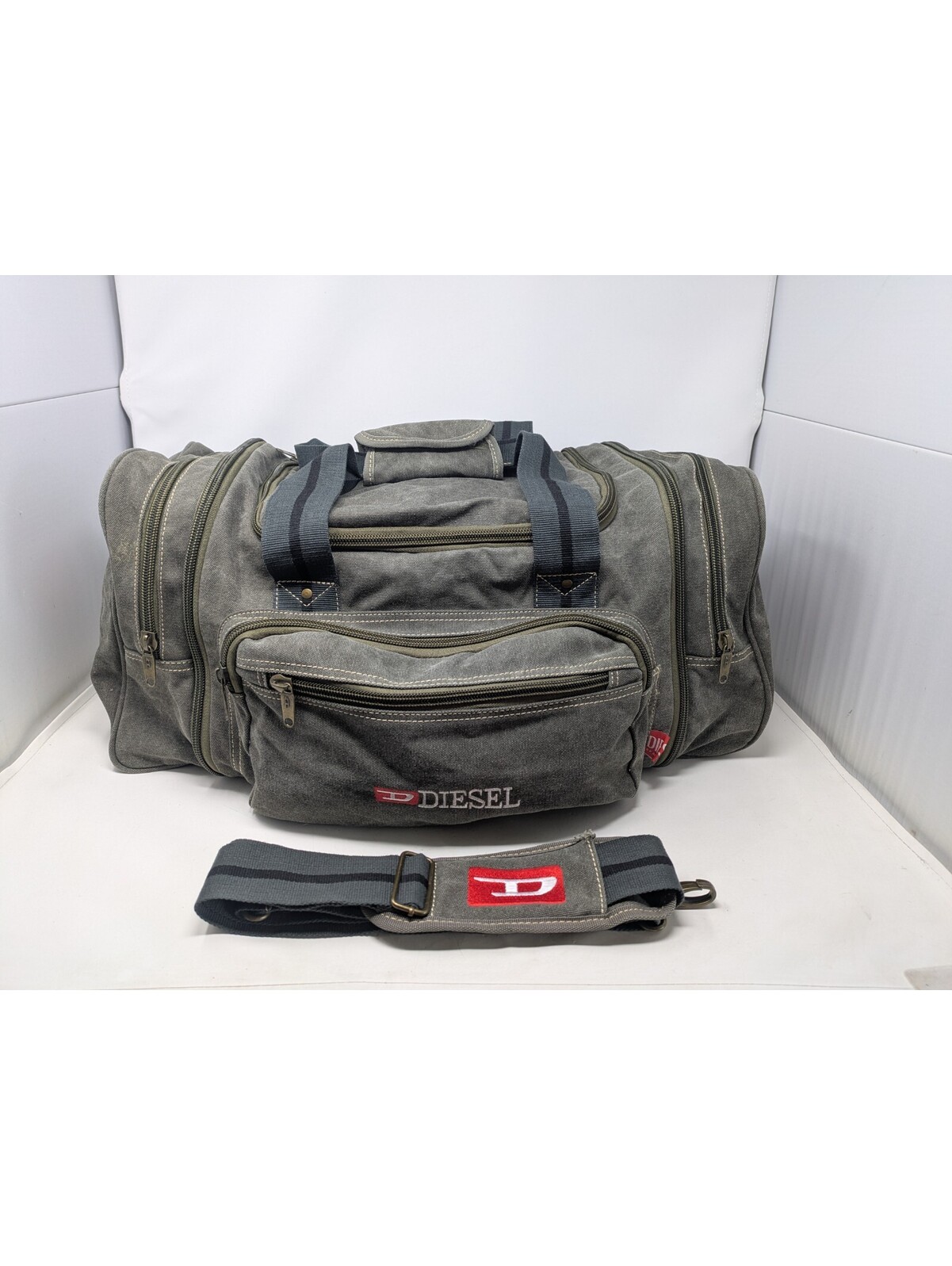 Diesel Spare Parts Vintage Travel Bag Military Khaki Utility Gorpcore Y2k 90s